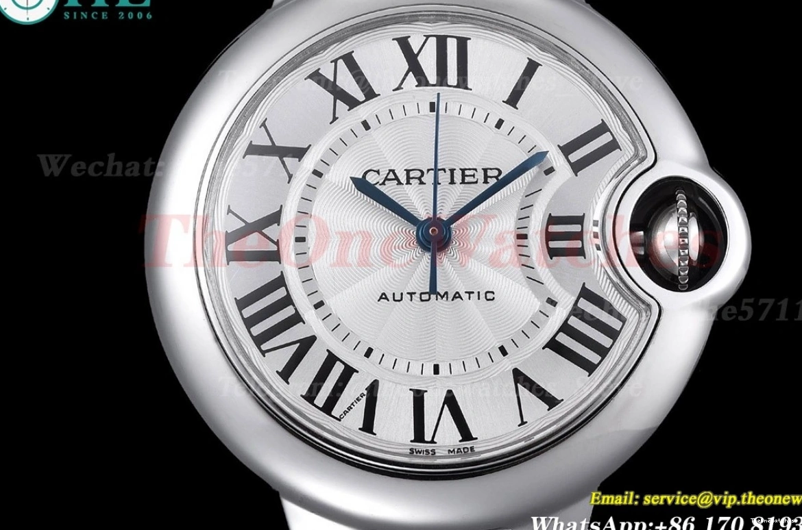 White De V6F Cartier Bleu Ballon 33mm NH05 SS Textured V8 Dial SS 0422